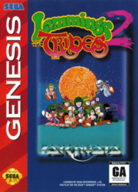 Lemmings 2: The Tribes PAL Sega Mega Drive PAL box art